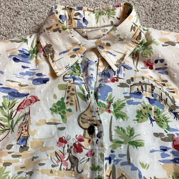 Vtg. 90s Asian Textured  Button Down by Allison Daley- 10 - Picture 2 of 11